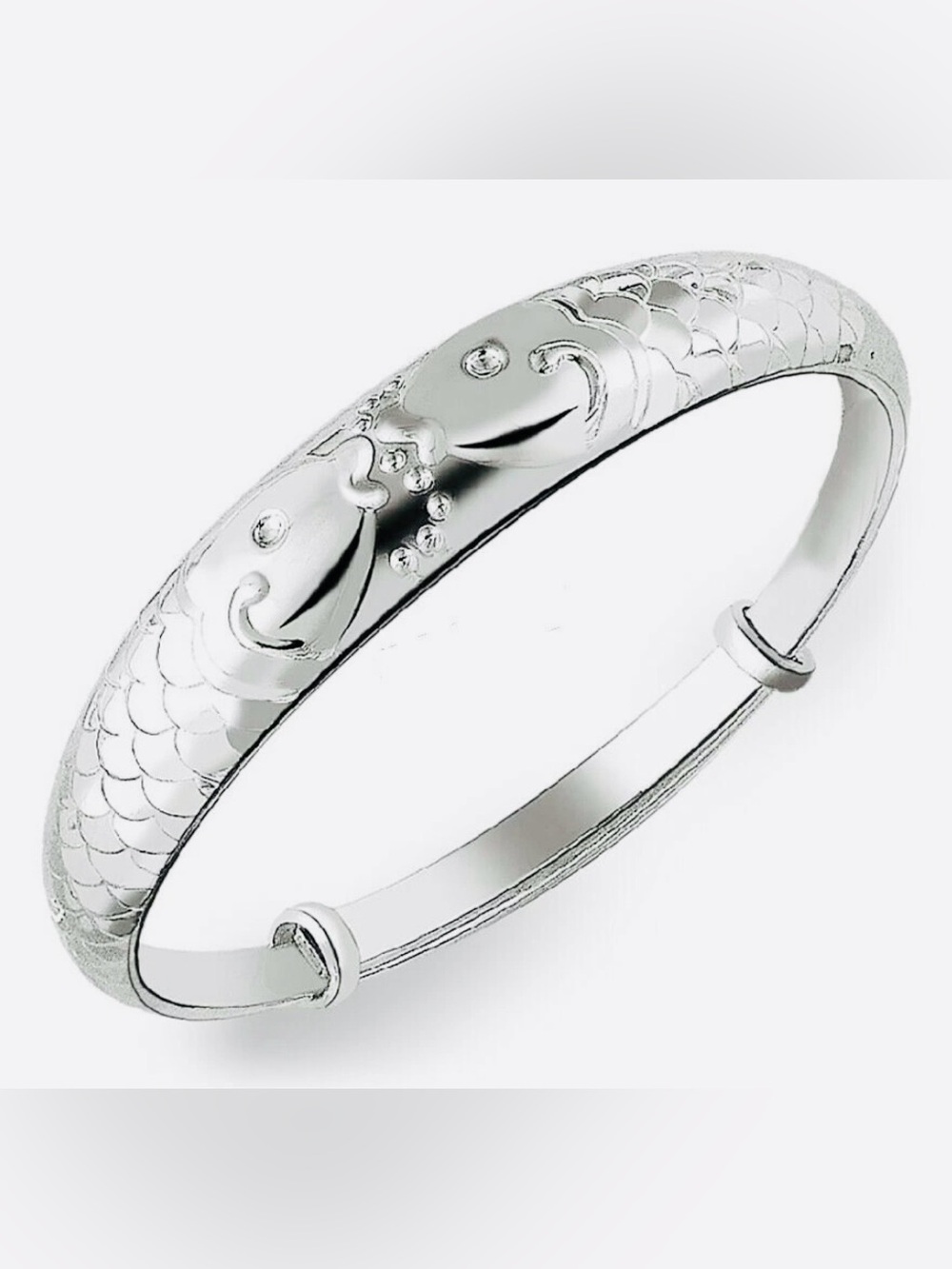 NEW Sterling Silver Fish Bangle Bracelet
